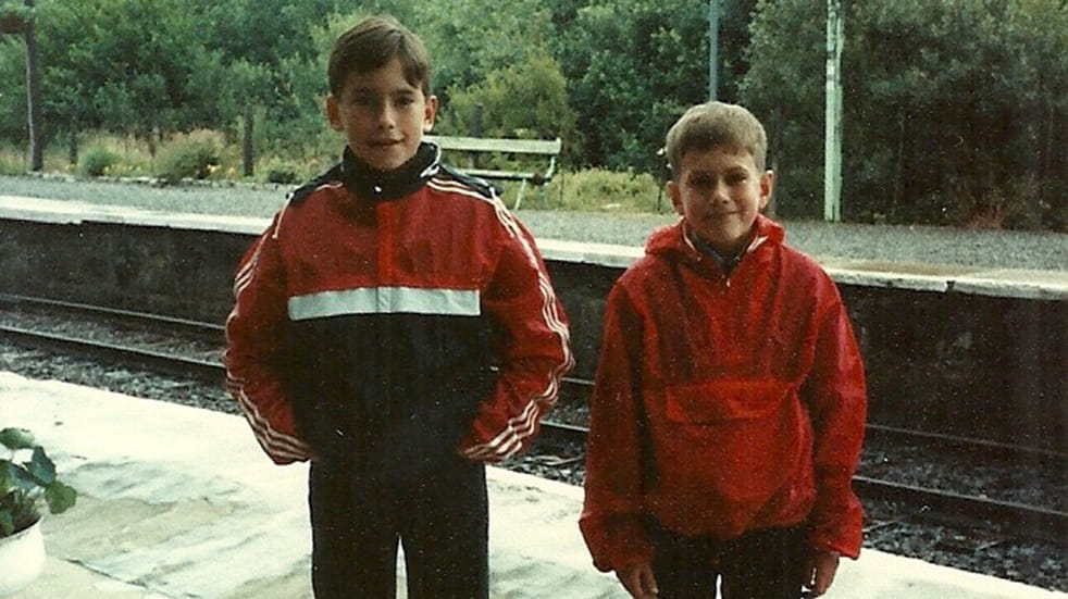 Simon Reeve as a young boy with his brother